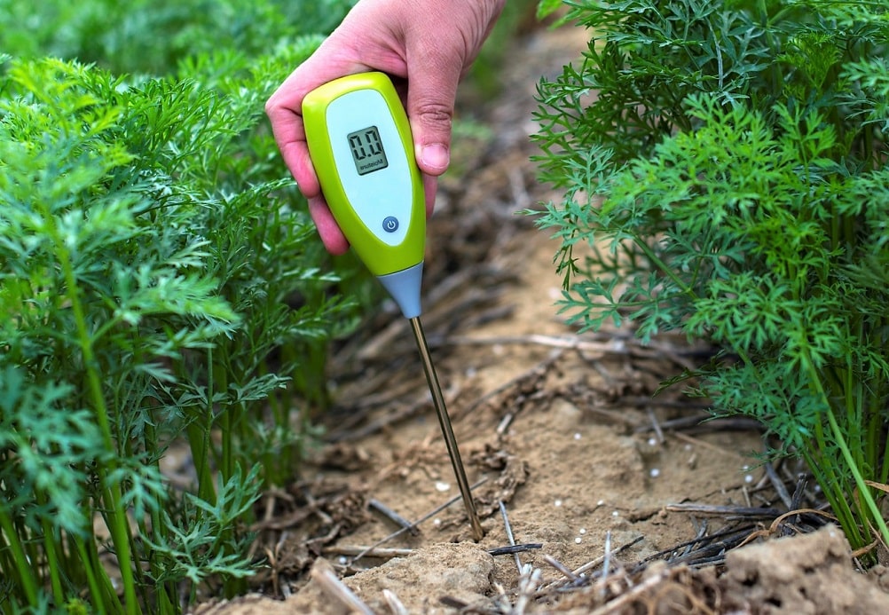 Medidor de pH para detectar suelos ácidos