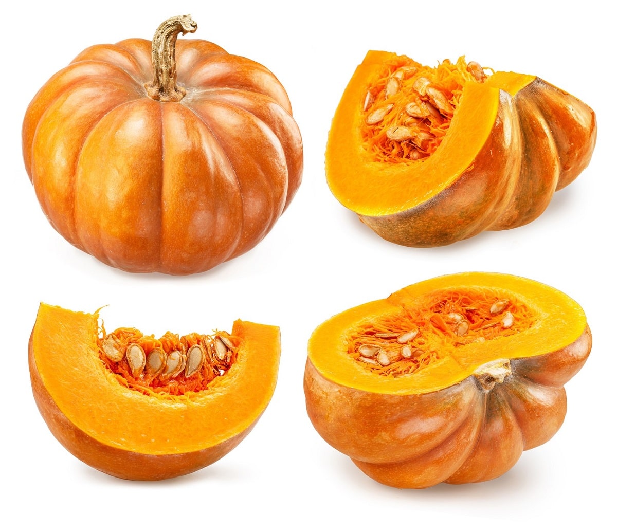 Calabaza seca con semillas en su interior